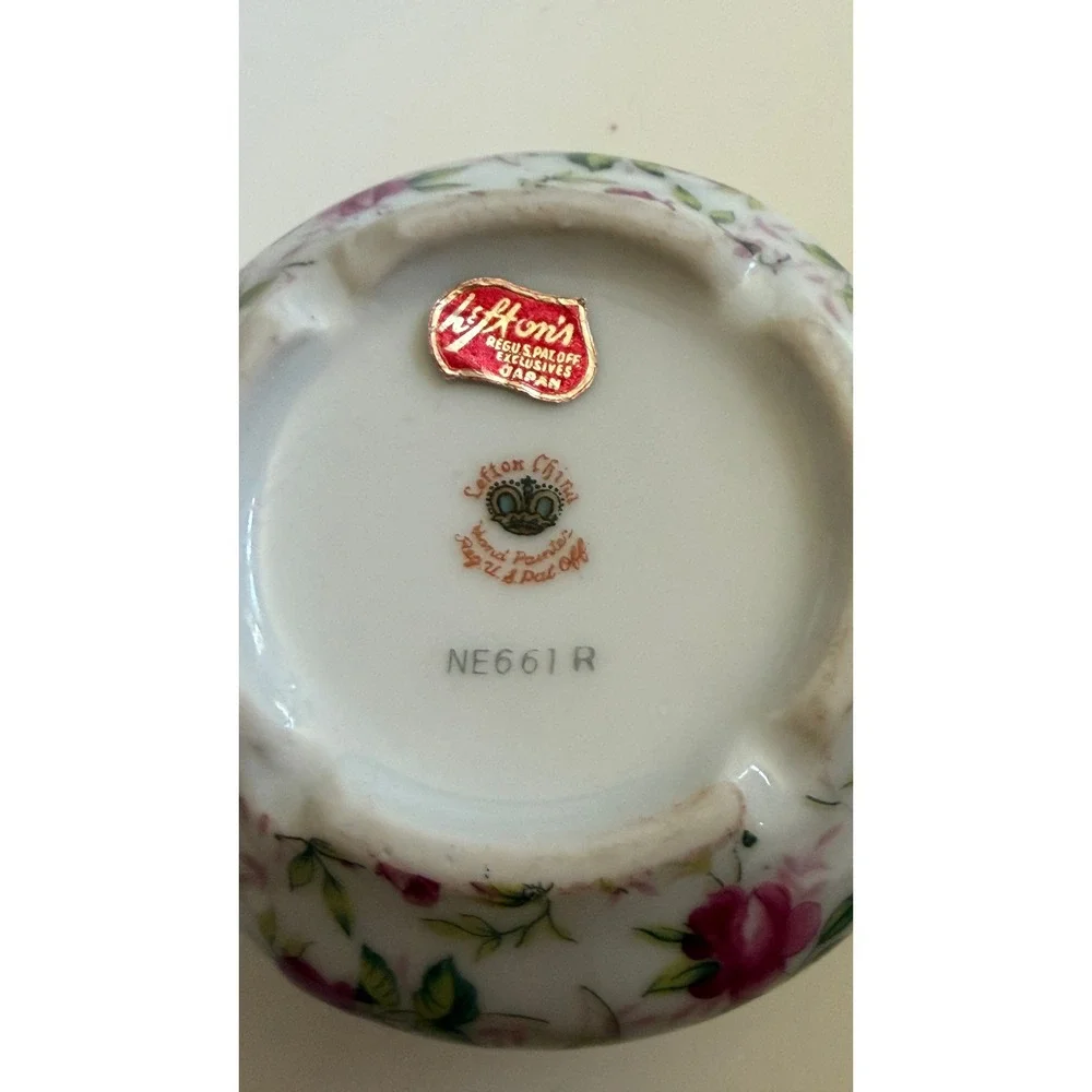 Vintage Lefton China Pink Rose Chintz Teapot Sugar Creamer Set NE661R Japan